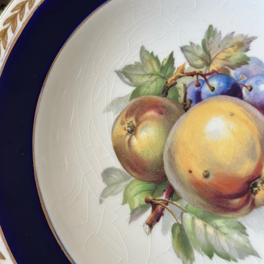 Vintage AGR Crown Ducal Porcelain Fruit Hand Painted Plate Made in England